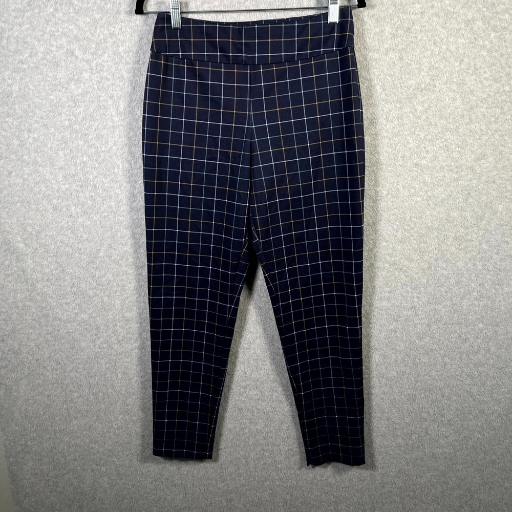 Versona Ankle Pants Womens Small Multicolor Windowpane Check Straight Leg Formal